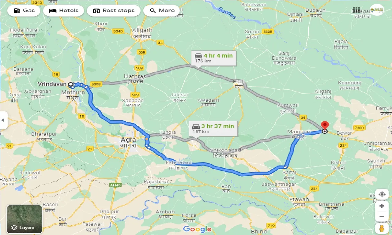 vrindavan-to-bhogaon-taxi