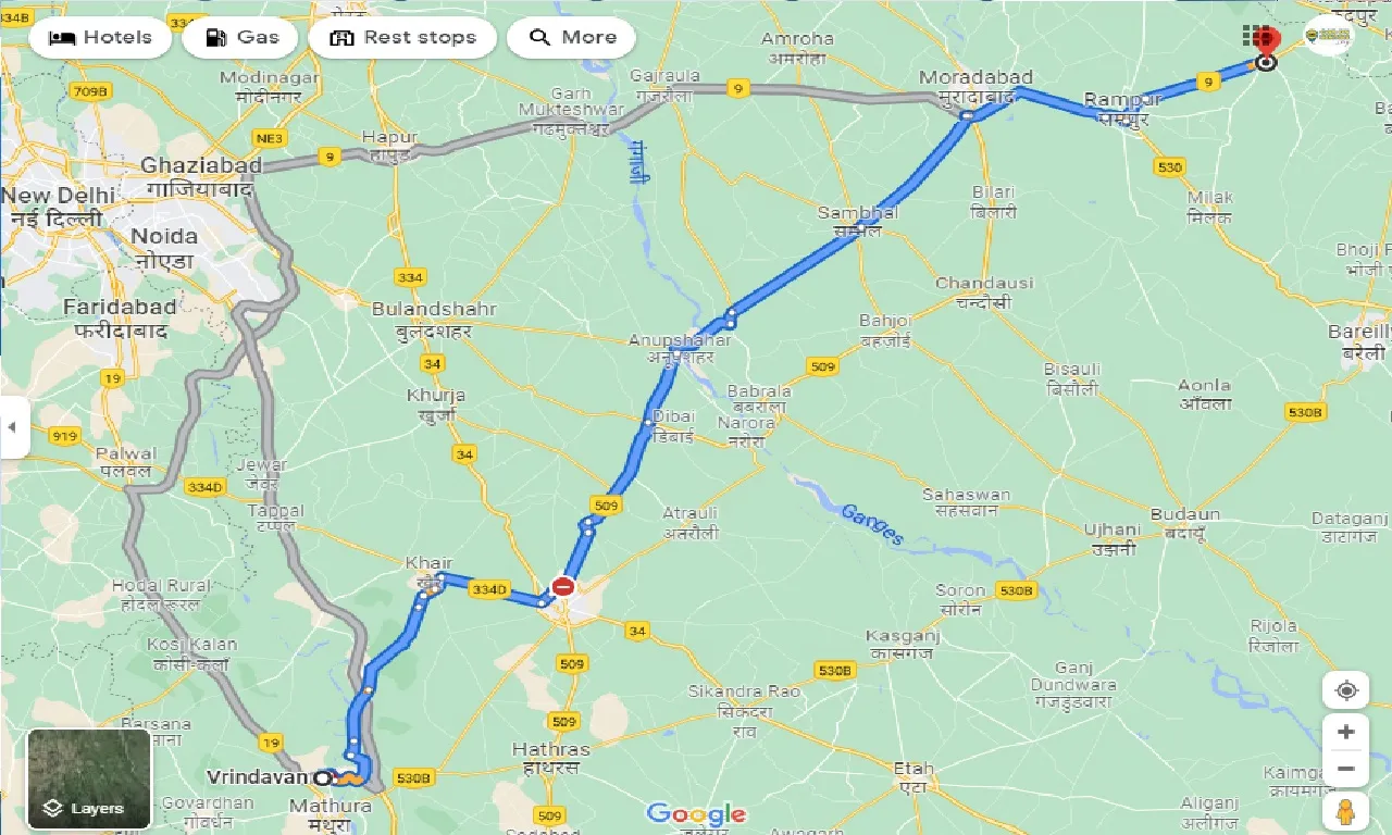 vrindavan-to-bilaspur-one-way