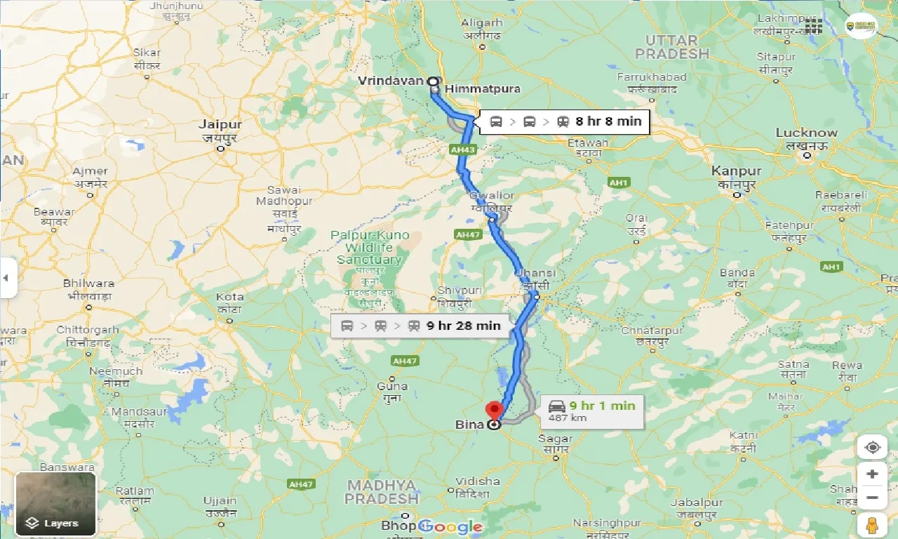 vrindavan-to-bina-taxi