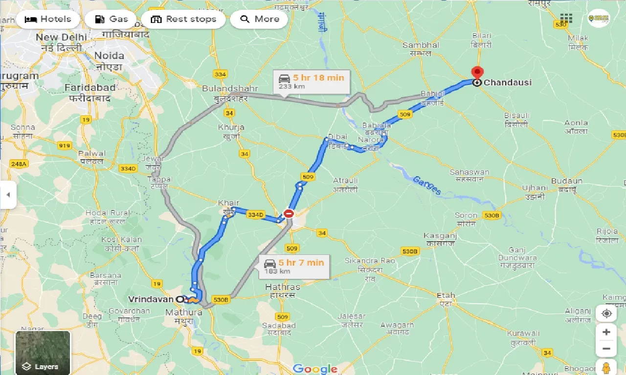 vrindavan-to-chandausi-one-way
