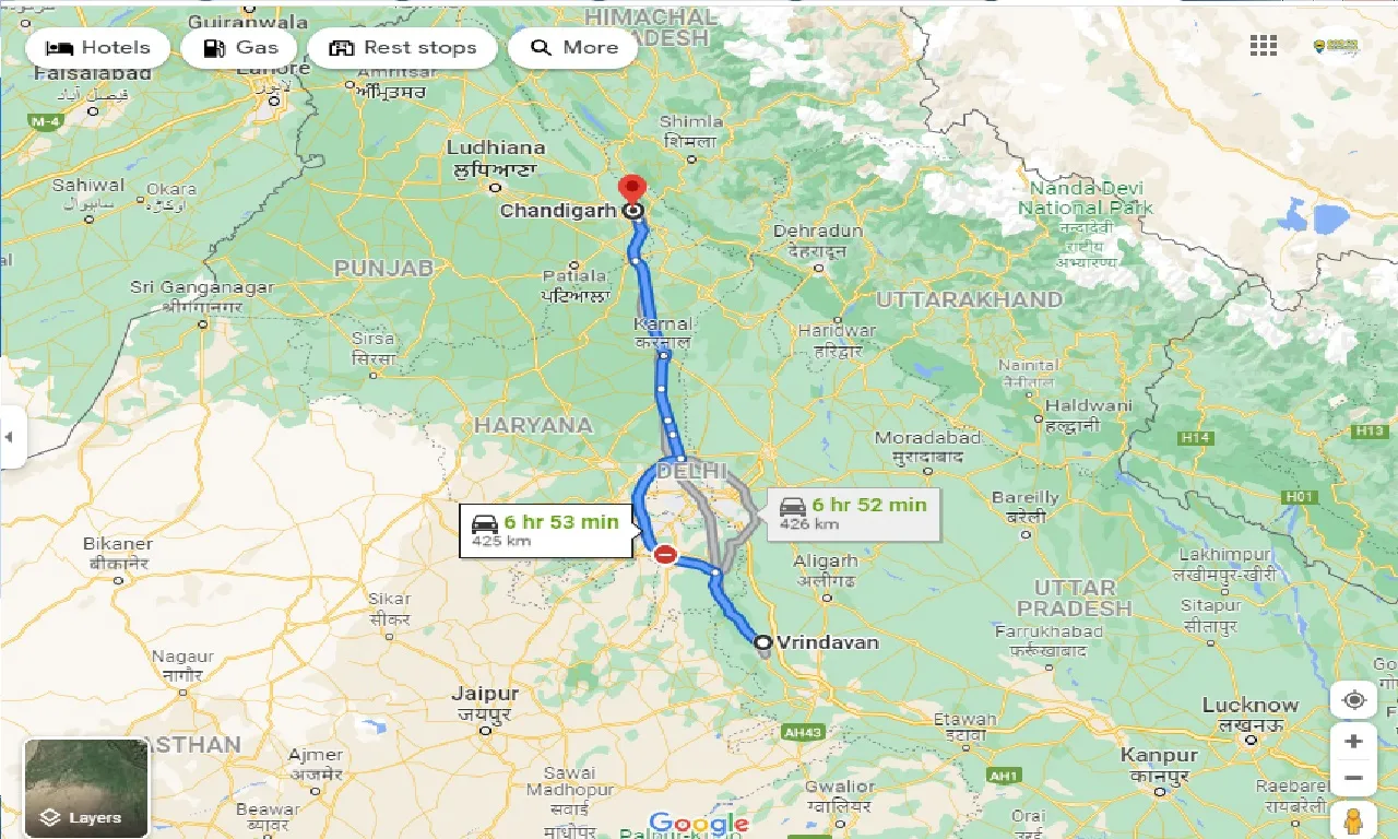 vrindavan-to-chandigarh-one-way