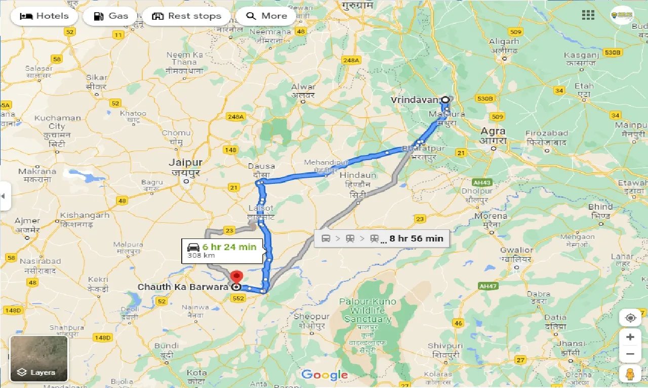 vrindavan-to-chauth-ka-barwara-taxi
