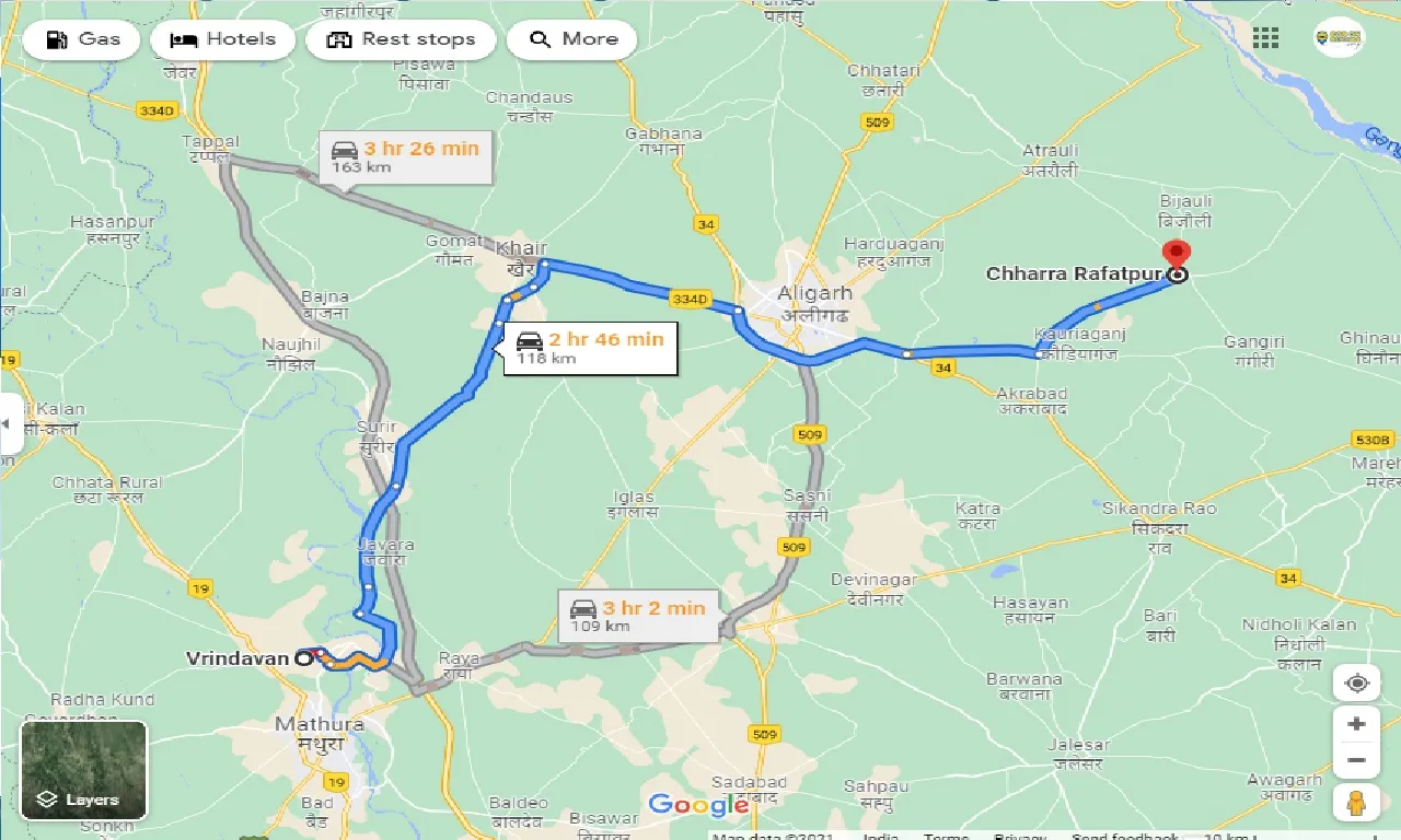 vrindavan-to-chharra-rafatpur-taxi