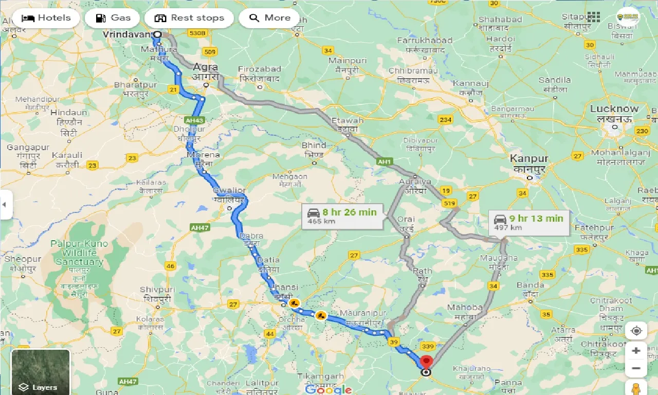 vrindavan-to-chhatarpur-one-way