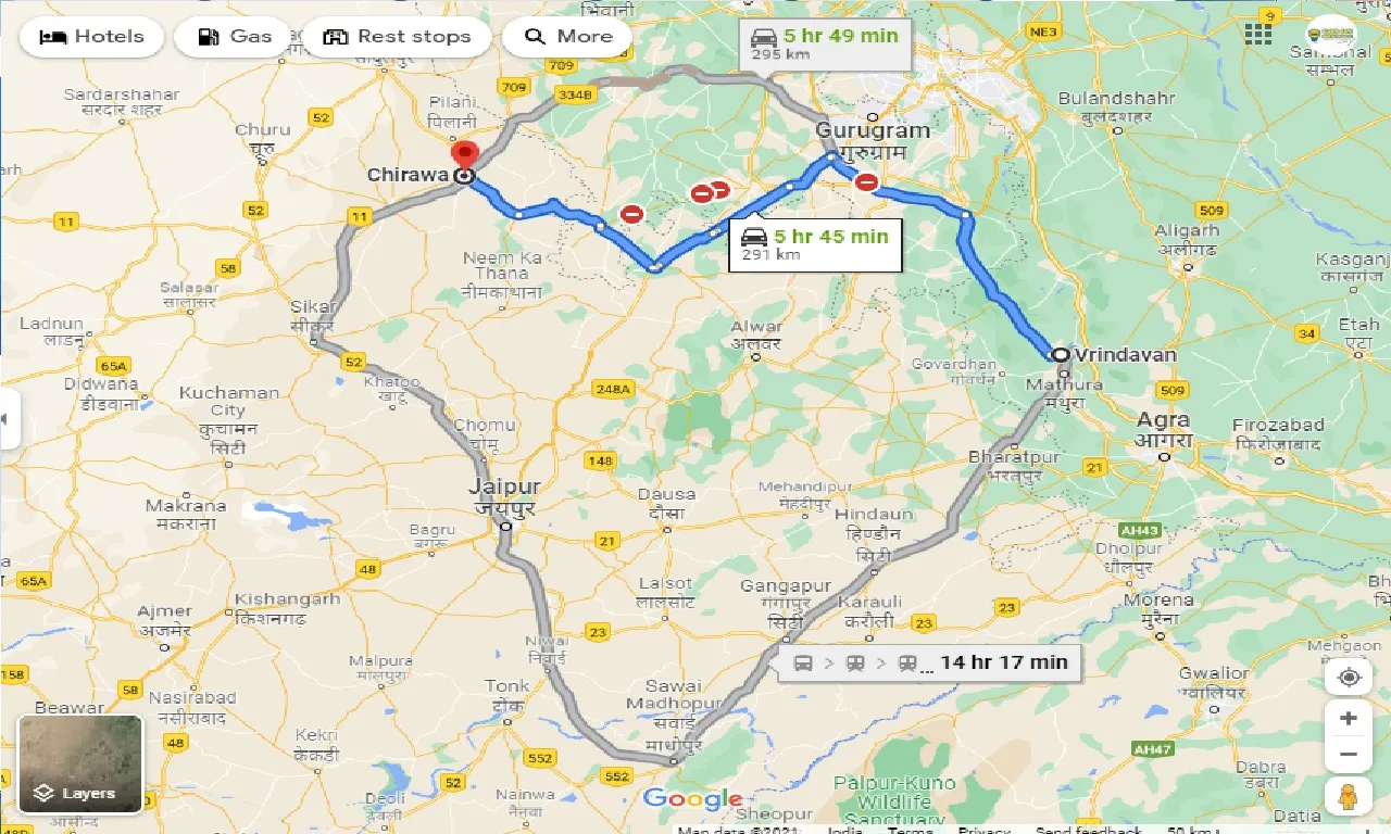 vrindavan-to-chirawa-one-way