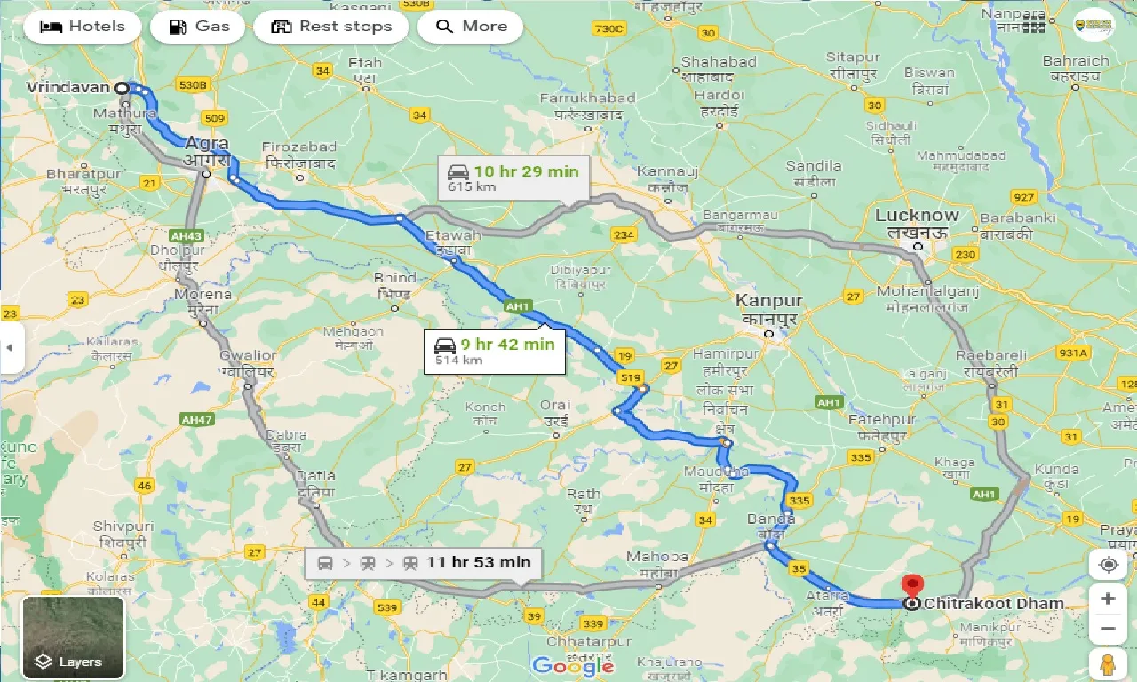 vrindavan-to-chitrakoot-dham-one-way