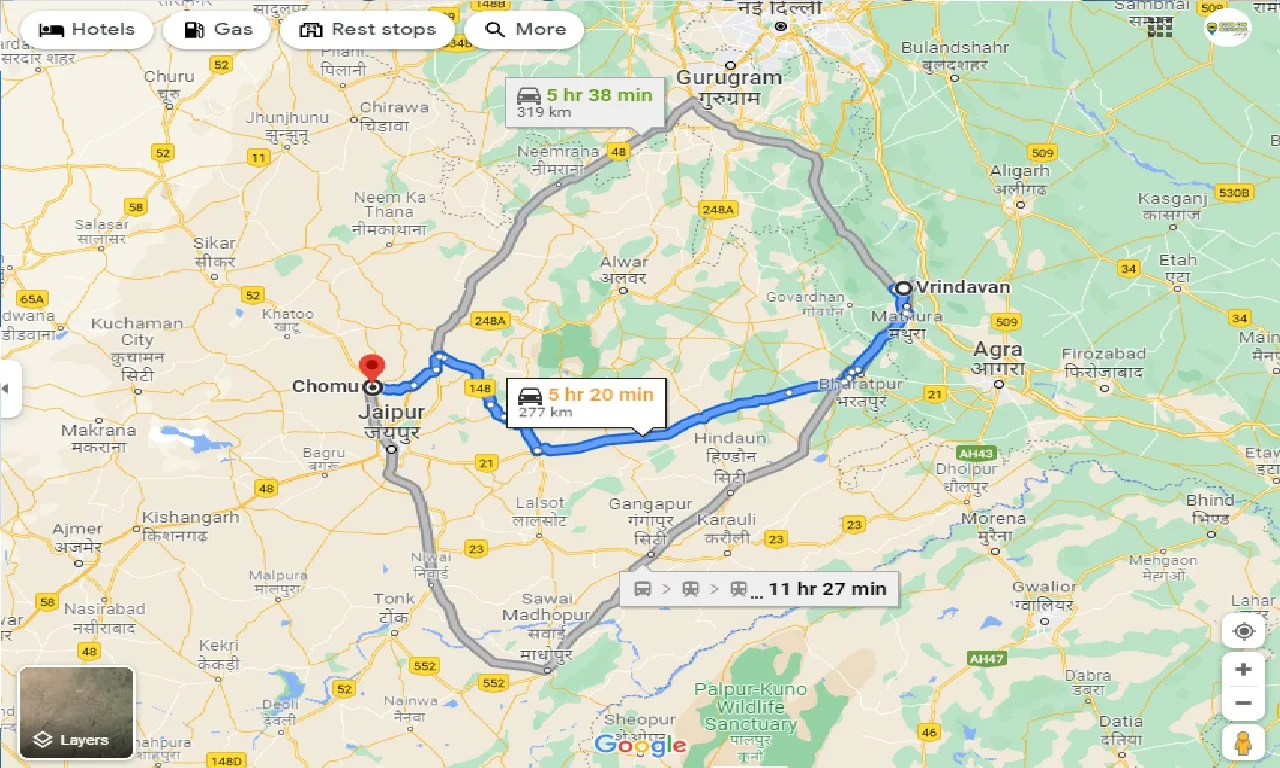 vrindavan-to-chomu-taxi