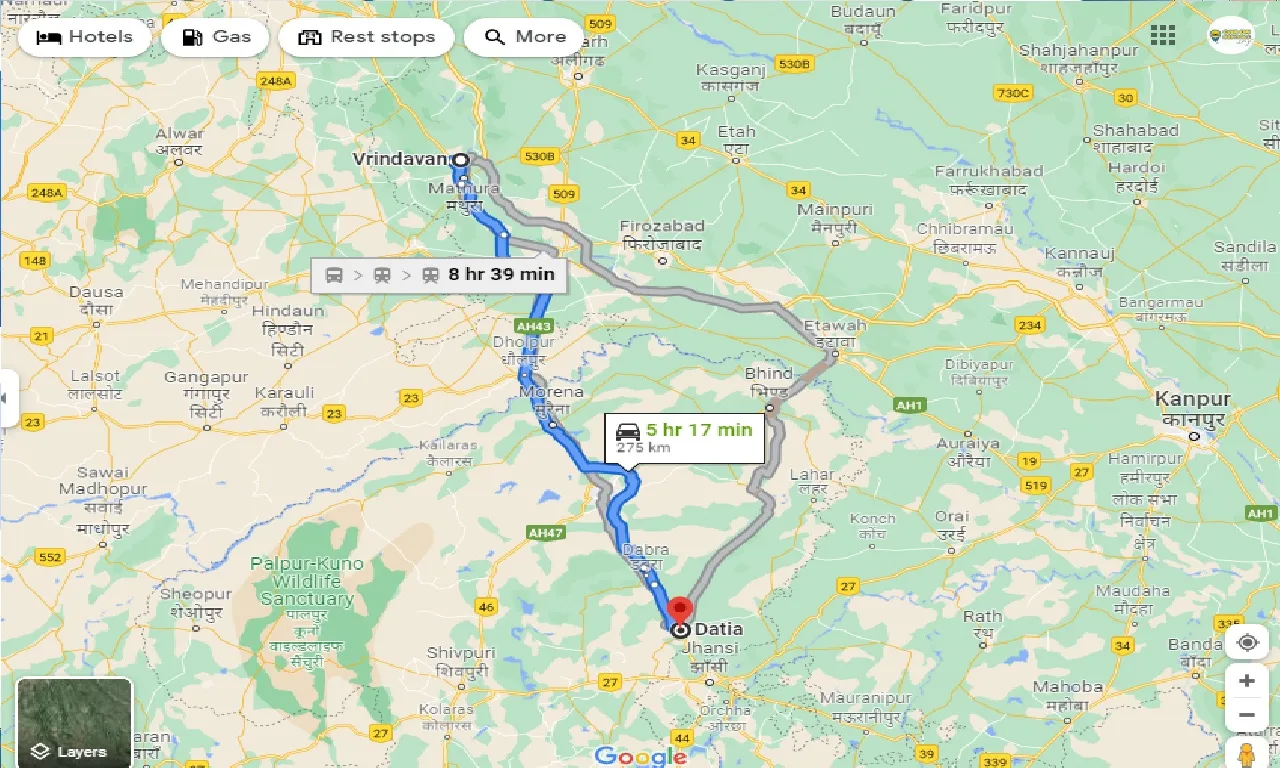 vrindavan-to-datia-one-way