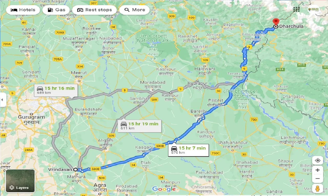 vrindavan-to-dharchula-one-way