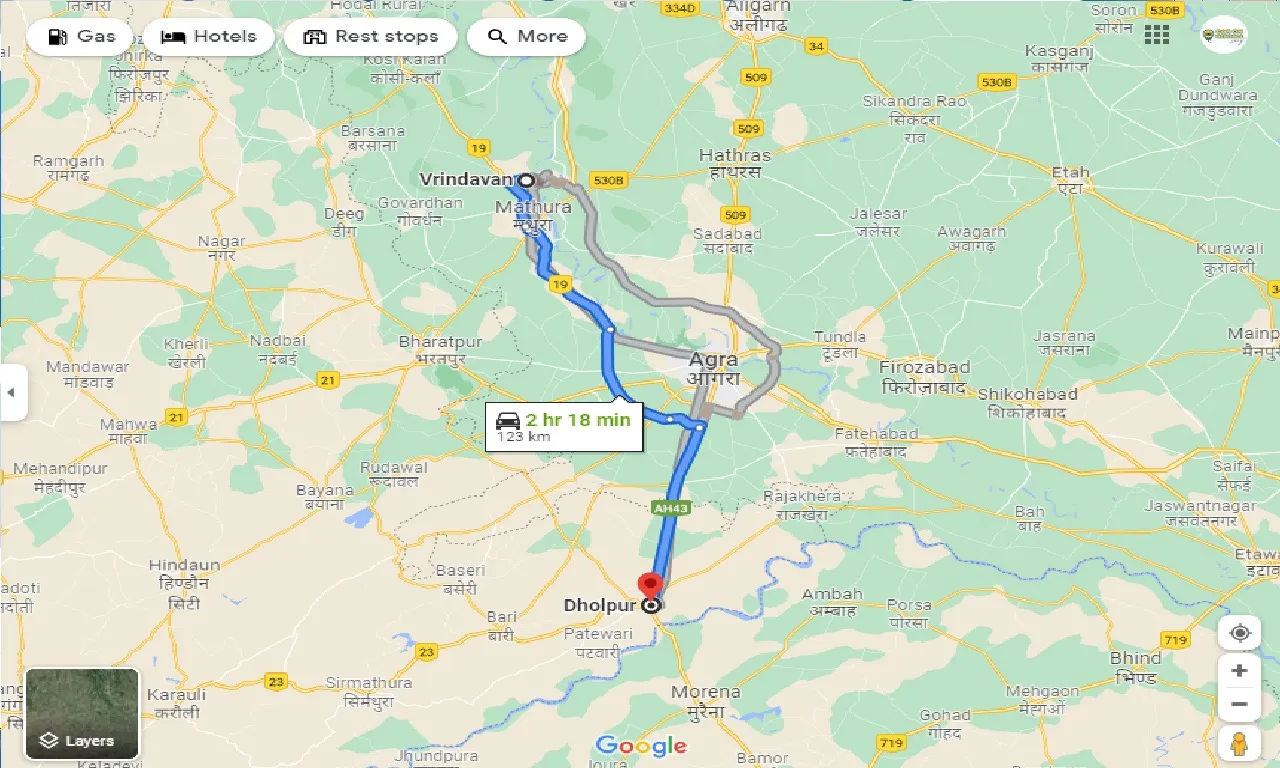 vrindavan-to-dholpur-one-way