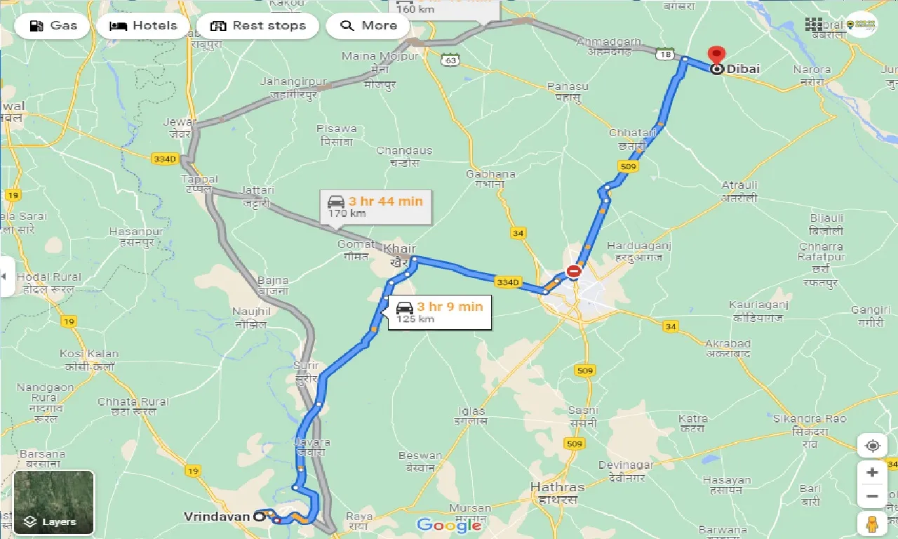 vrindavan-to-dibai-one-way