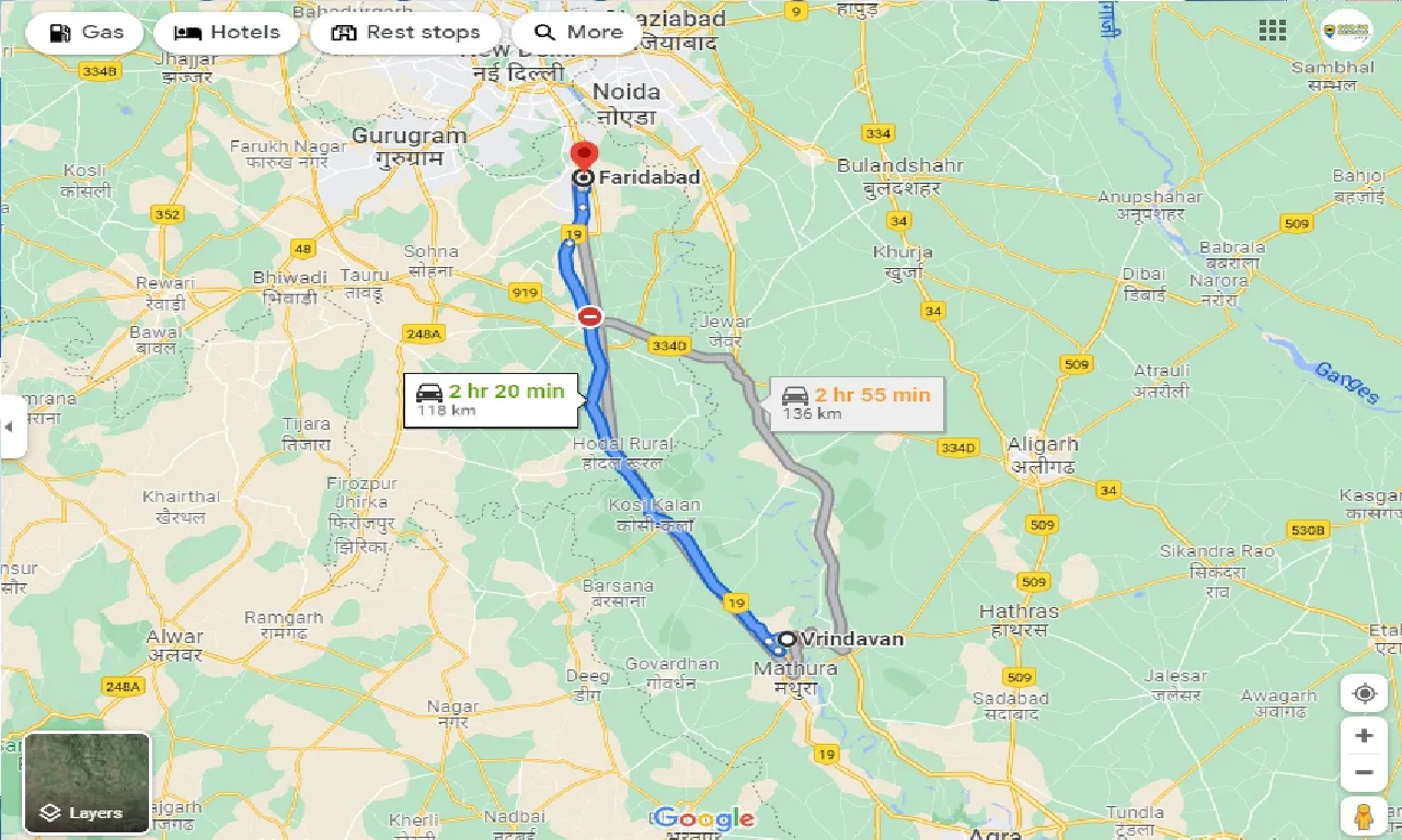 vrindavan-to-faridabad-one-way