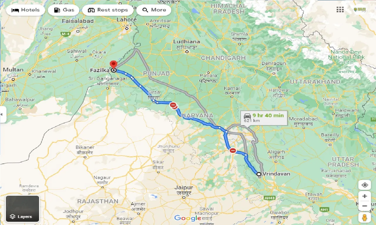 vrindavan-to-fazilka-taxi