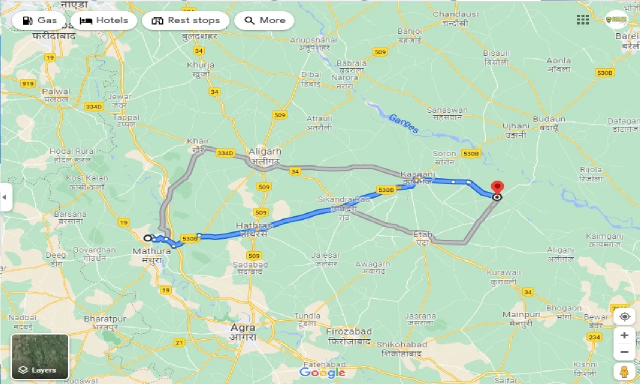 vrindavan-to-ganj-dundwara-one-way