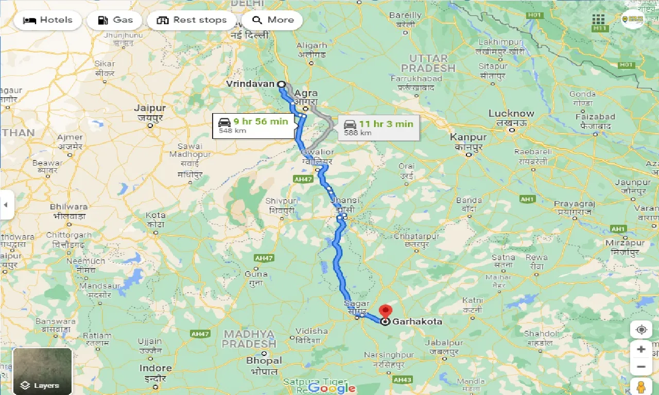 vrindavan-to-garhakota-one-way