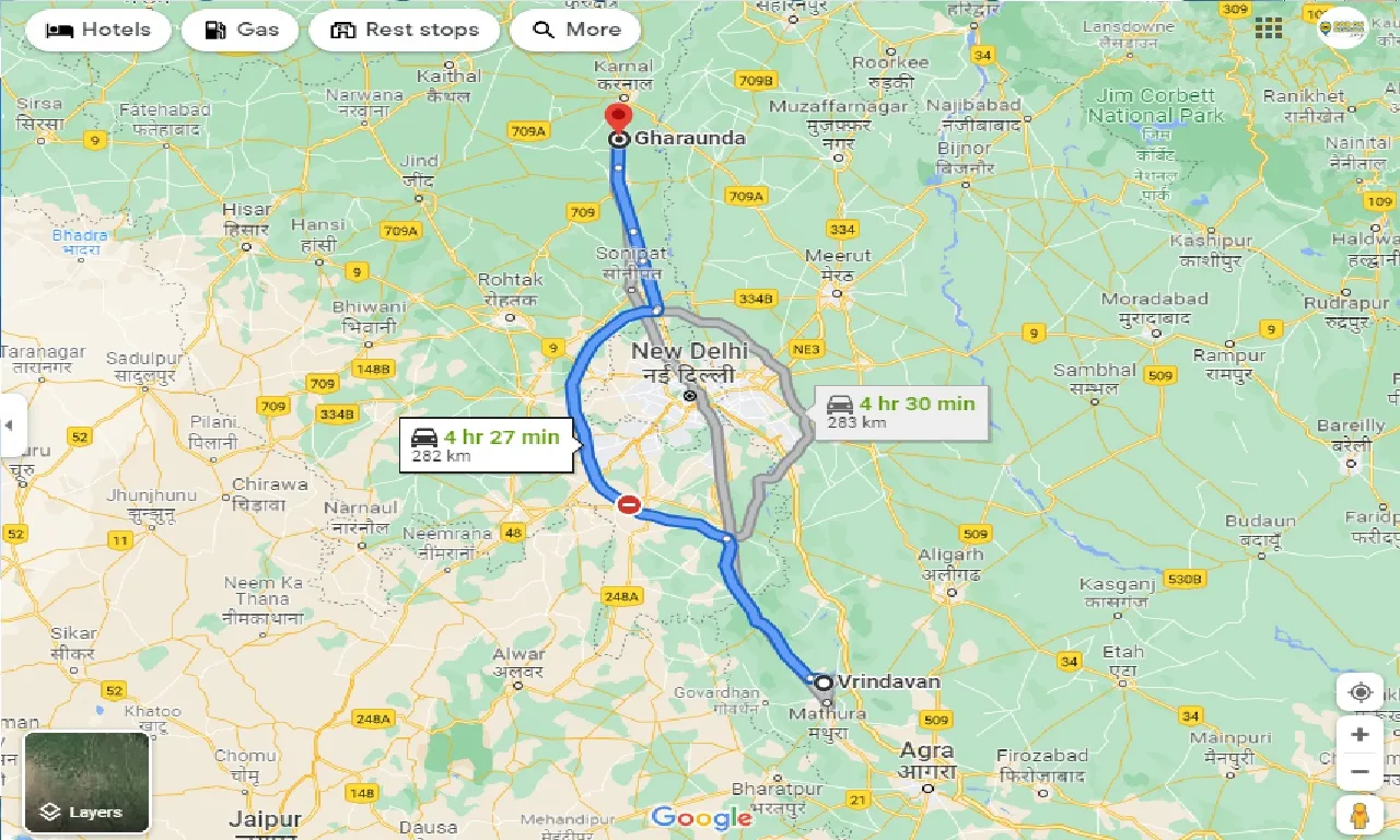 vrindavan-to-gharaunda-taxi