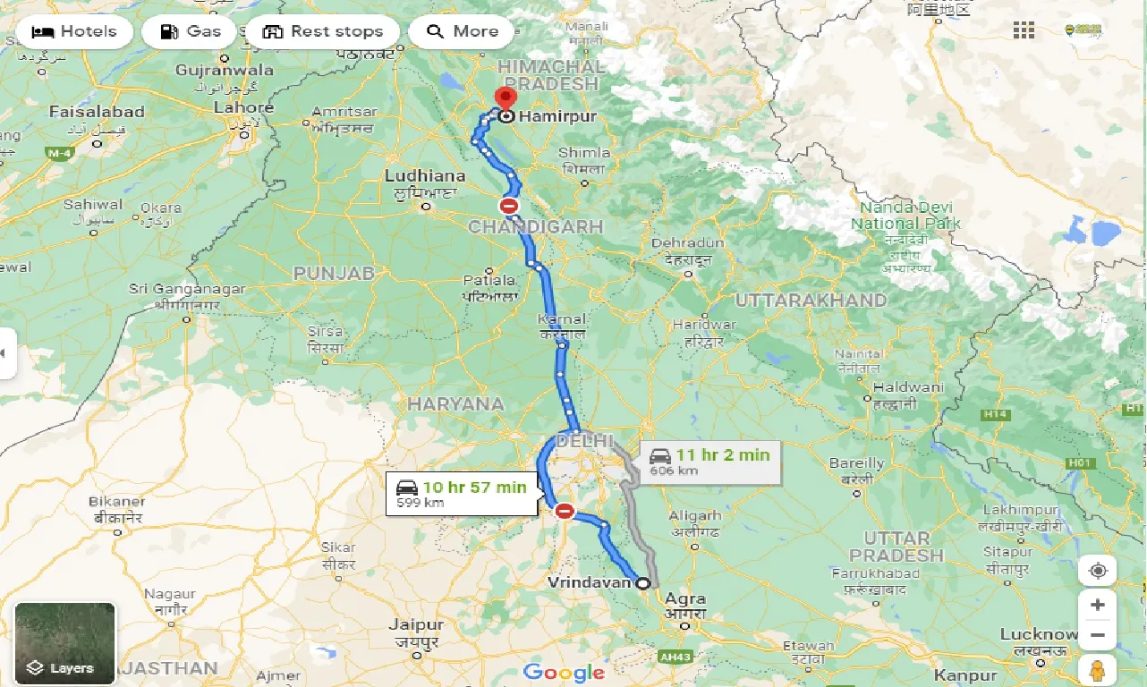 vrindavan-to-hamirpur-one-way