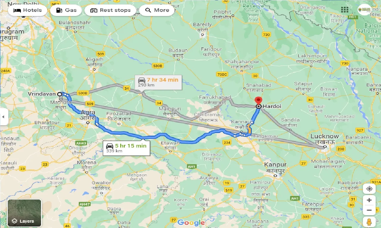 vrindavan-to-hardoi-taxi