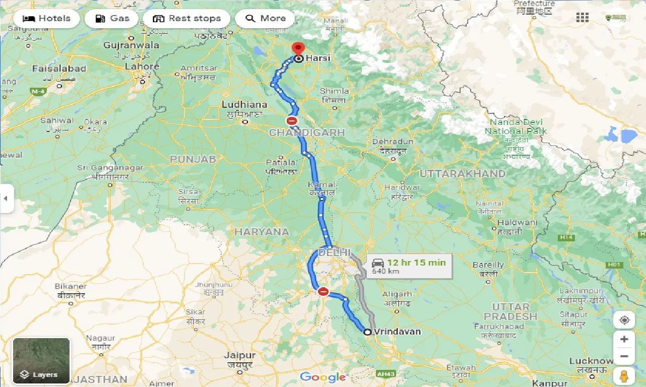 vrindavan-to-harsi-one-way
