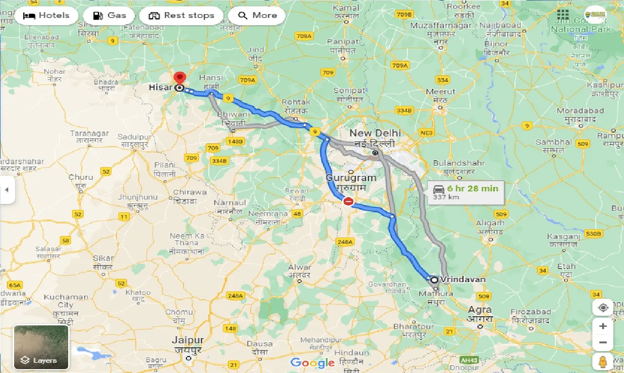 vrindavan-to-hisar-taxi