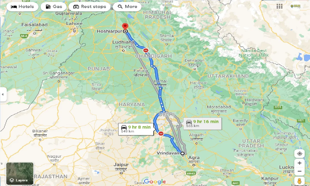 vrindavan-to-hoshiarpur-taxi