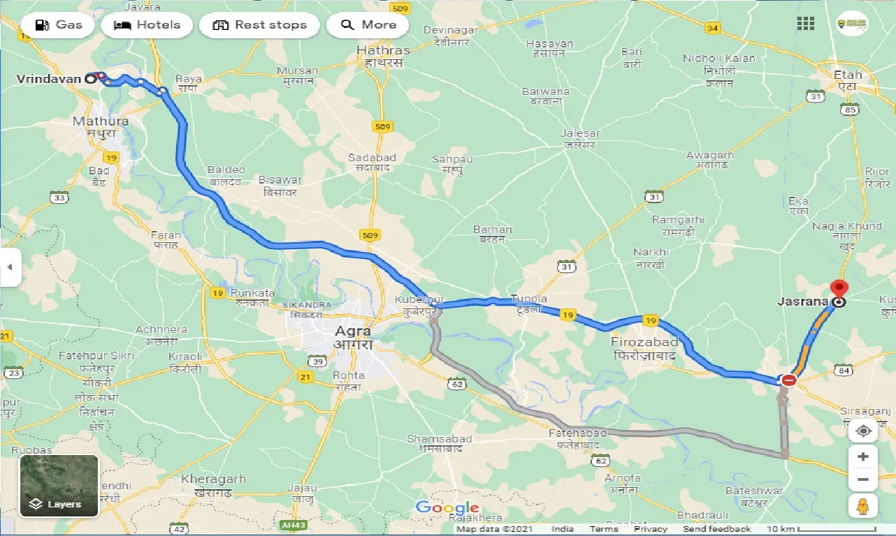 vrindavan-to-jasrana-taxi