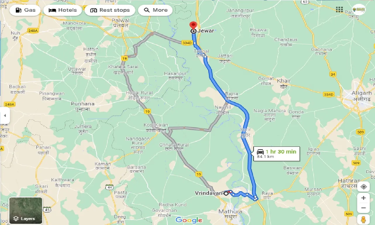 vrindavan-to-jewar-one-way