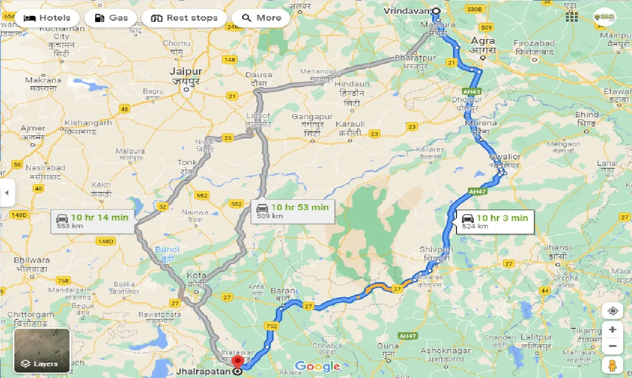 vrindavan-to-jhalrapatan-one-way