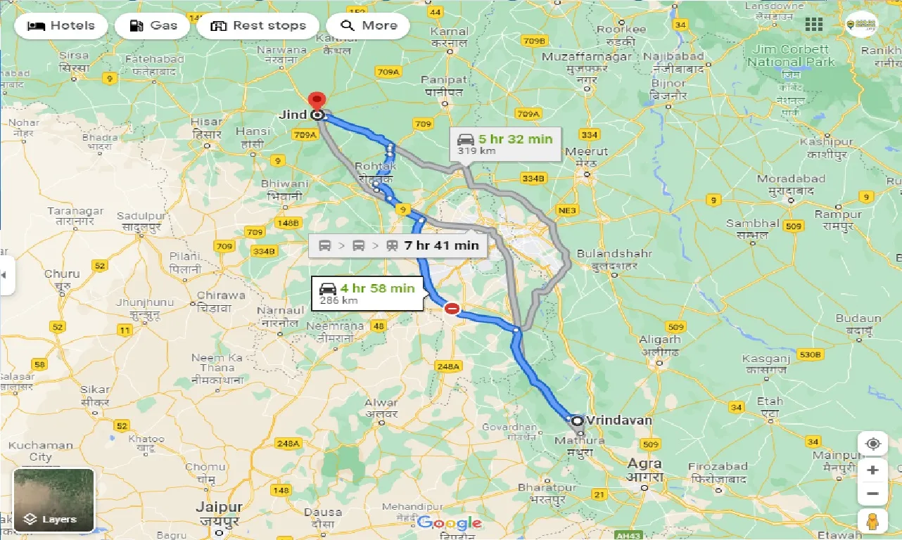 vrindavan-to-jind-one-way