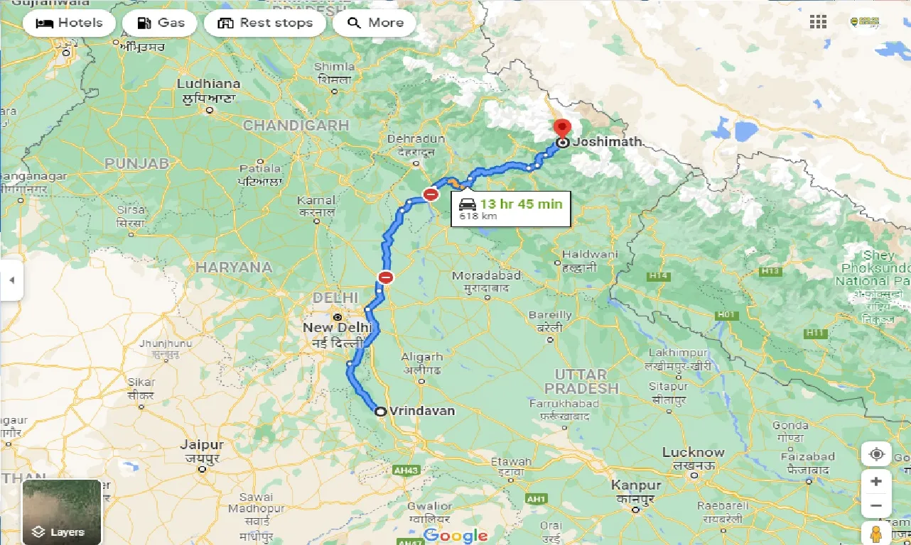 vrindavan-to-joshimath-one-way