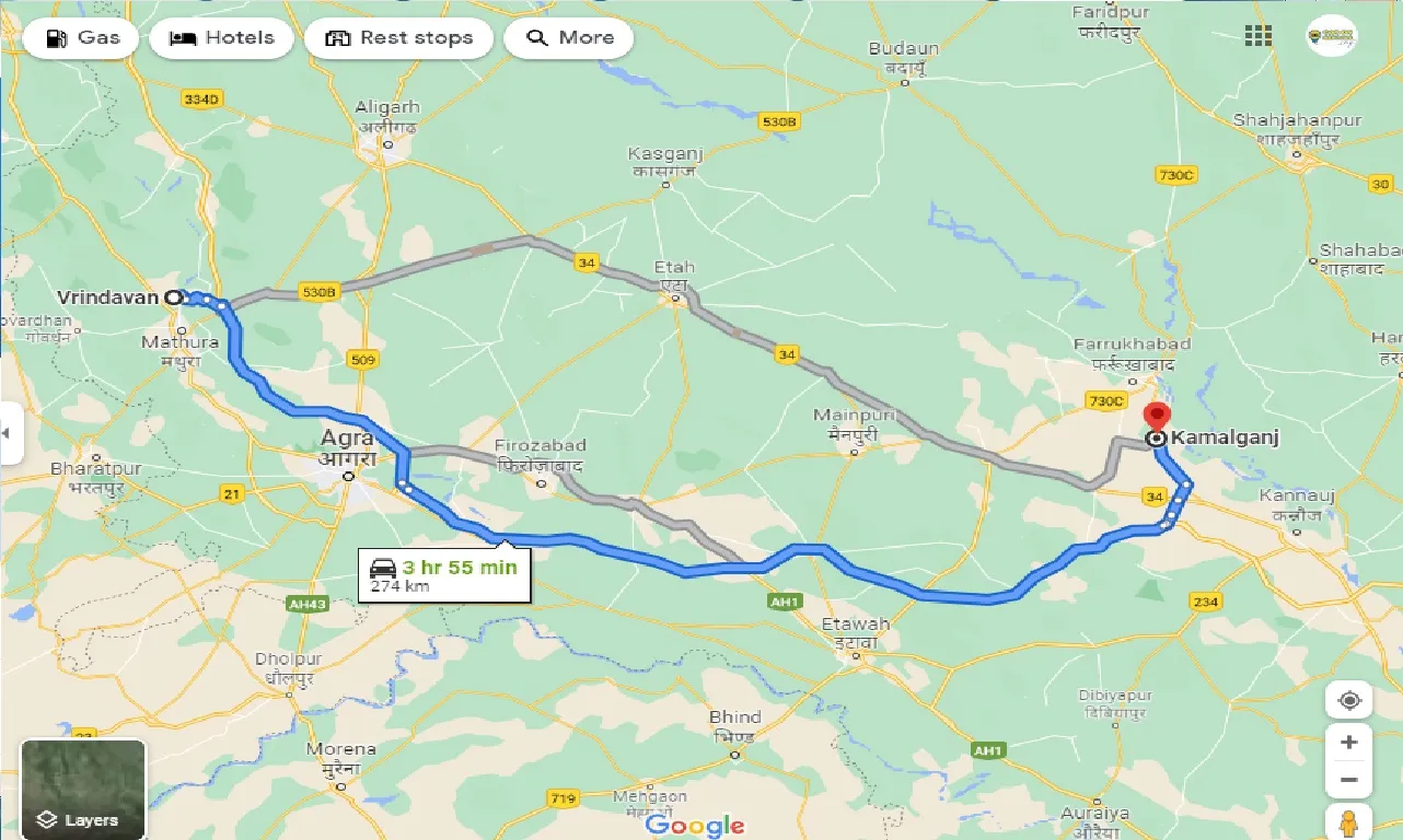 vrindavan-to-kamalganj-taxi