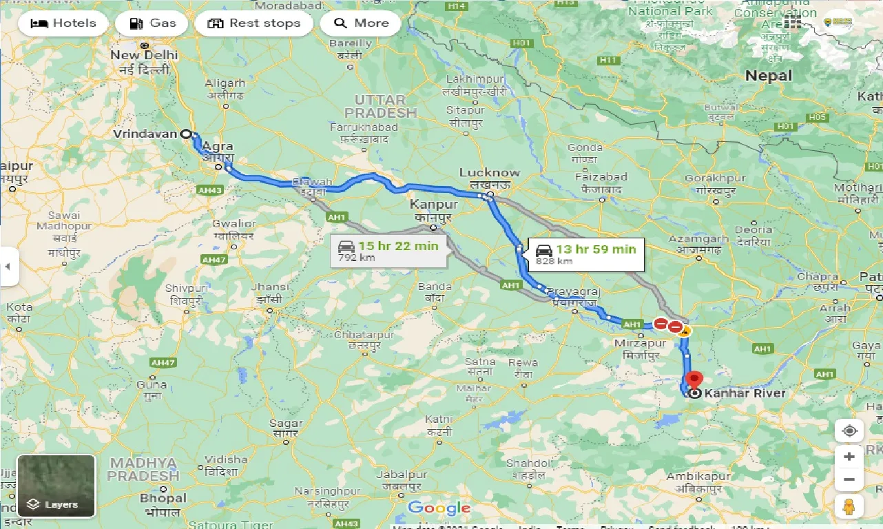 vrindavan-to-kanhar-taxi
