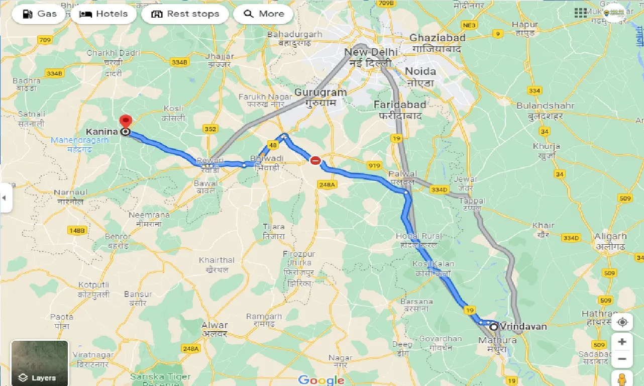 vrindavan-to-kanina-one-way