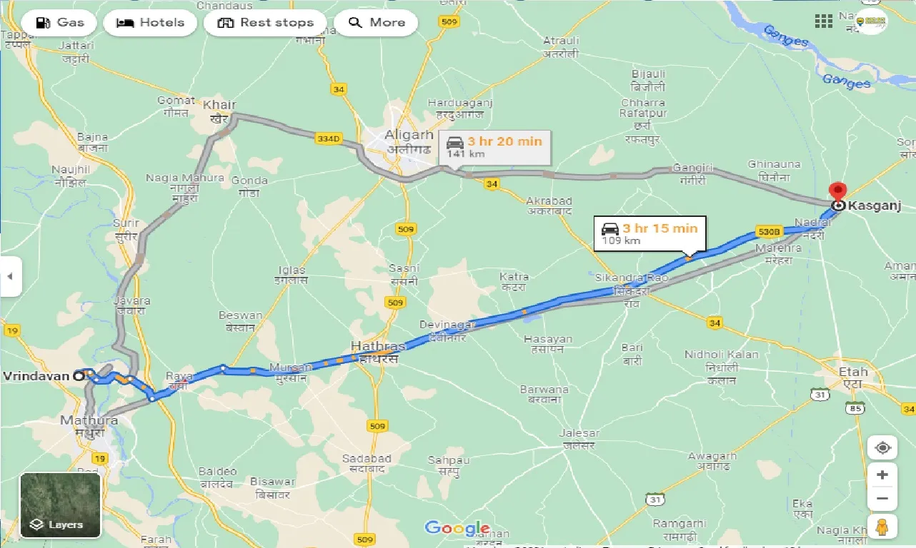 vrindavan-to-kasganj-taxi