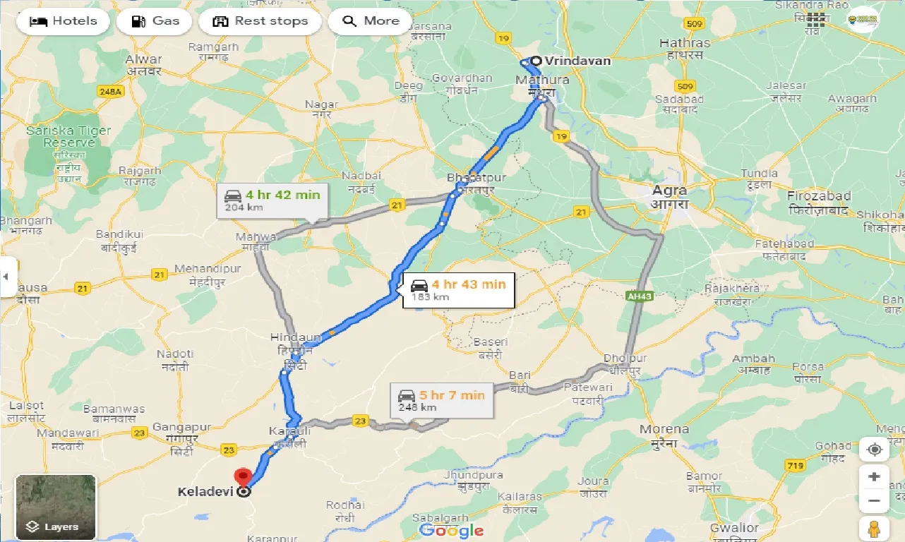 vrindavan-to-keladevi-one-way