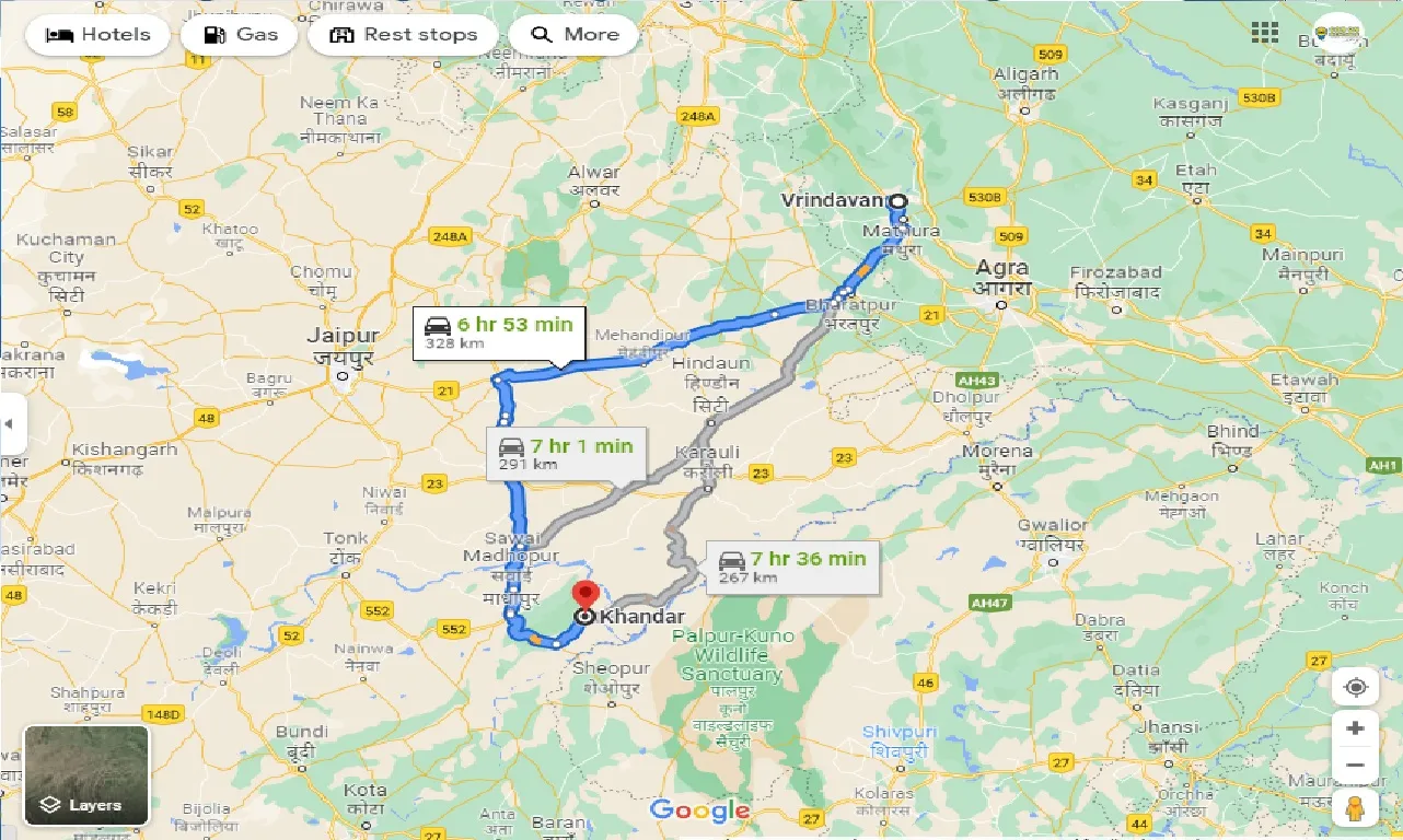 vrindavan-to-khandar-one-way