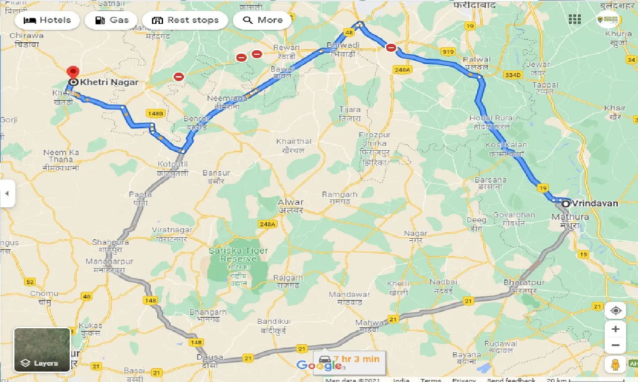 vrindavan-to-khetri-one-way