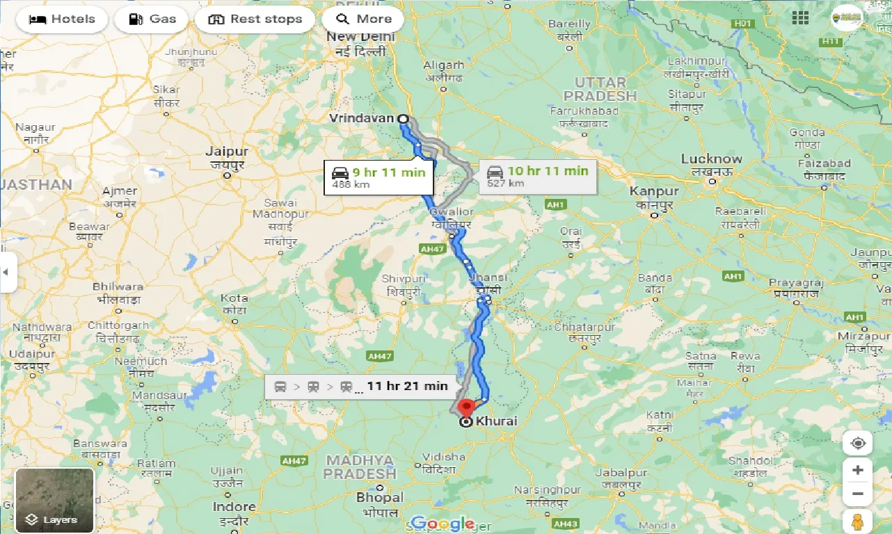 vrindavan-to-khurai-taxi