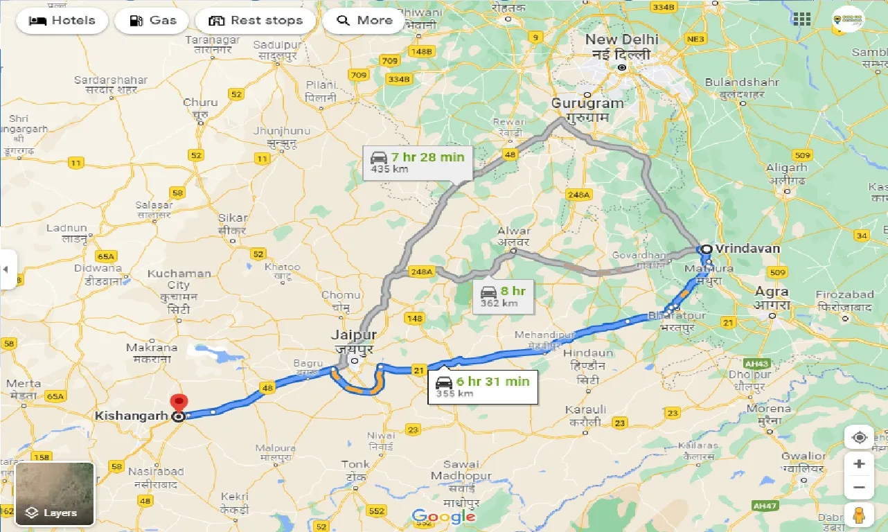vrindavan-to-kishangarh-one-way