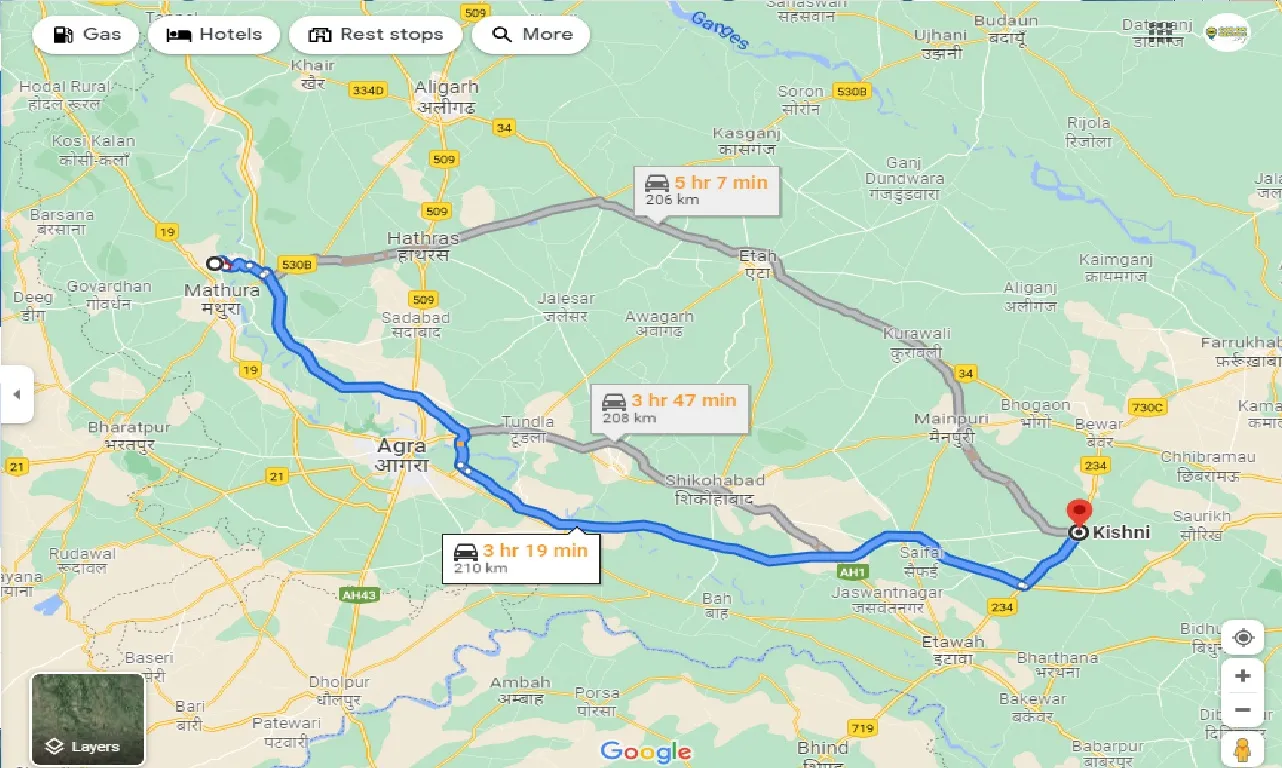 vrindavan-to-kishni-one-way