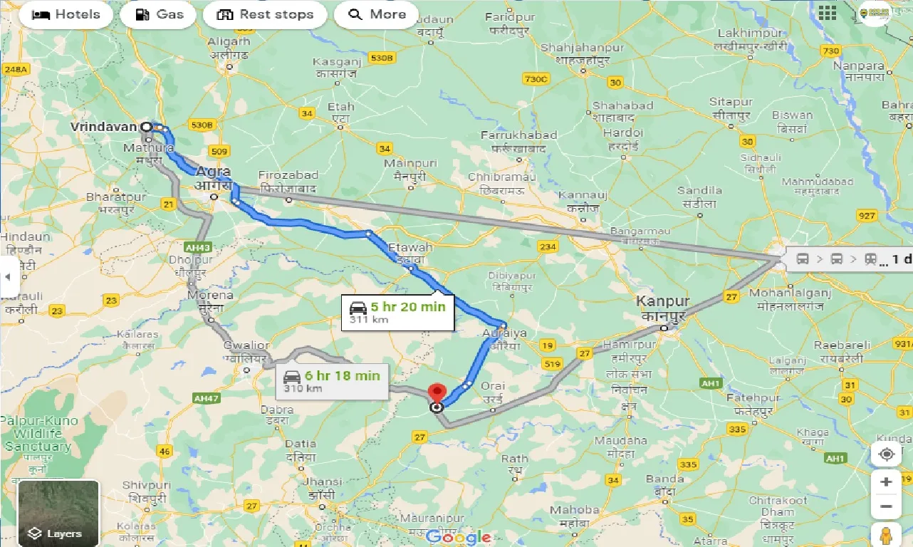 vrindavan-to-konch-one-way