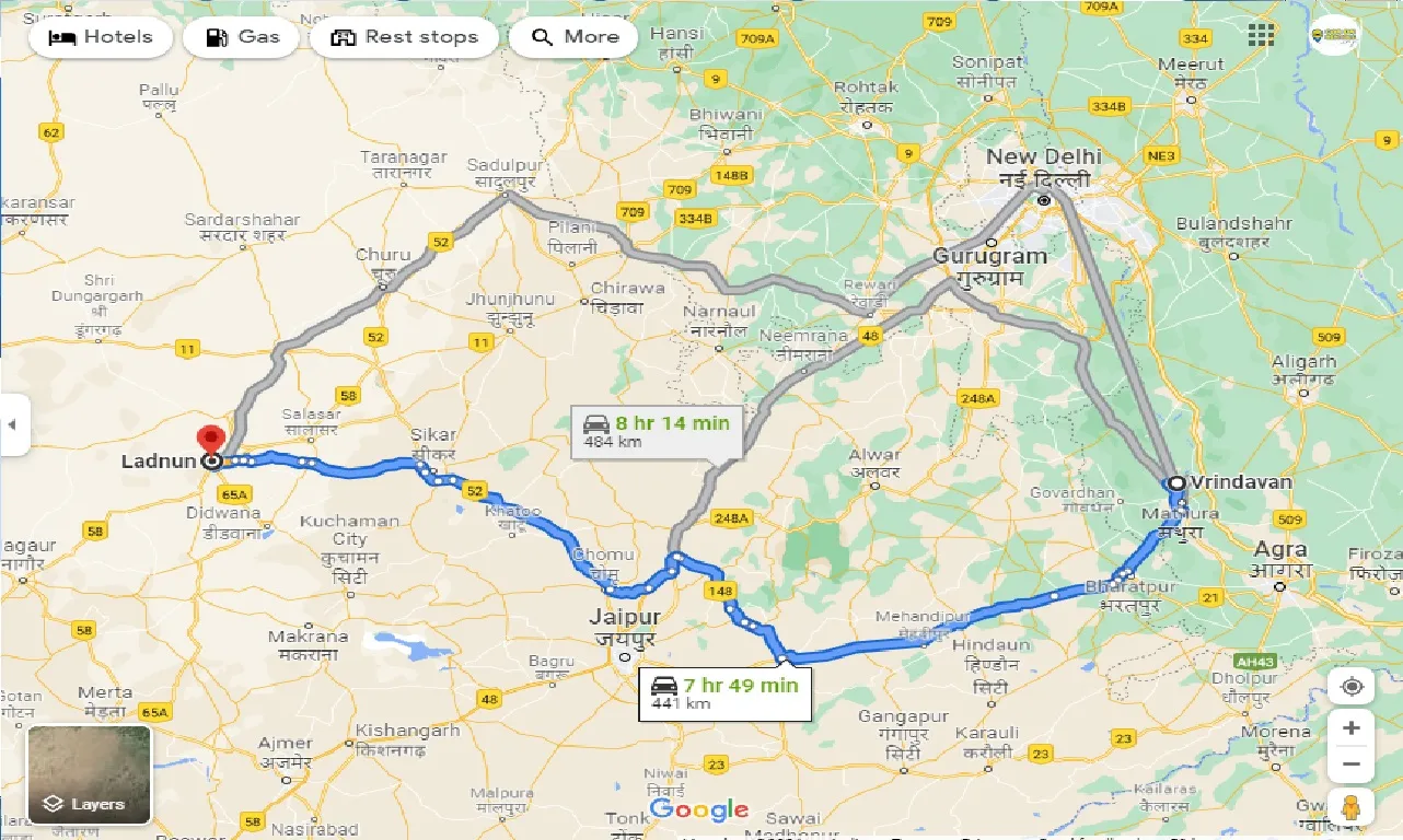 vrindavan-to-ladnun-taxi