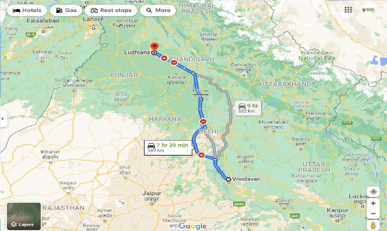 vrindavan-to-ludhiana-taxi