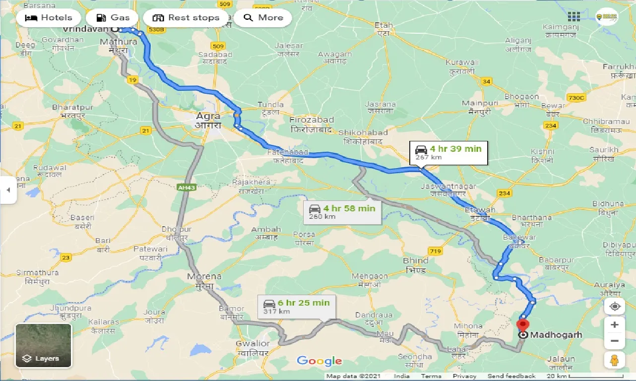 vrindavan-to-madhogarh-one-way
