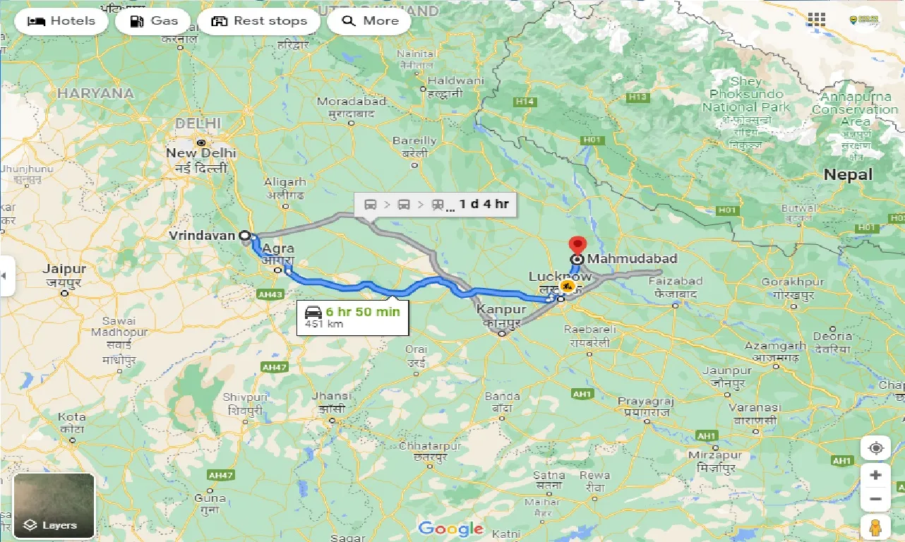 vrindavan-to-mahmudabad-one-way