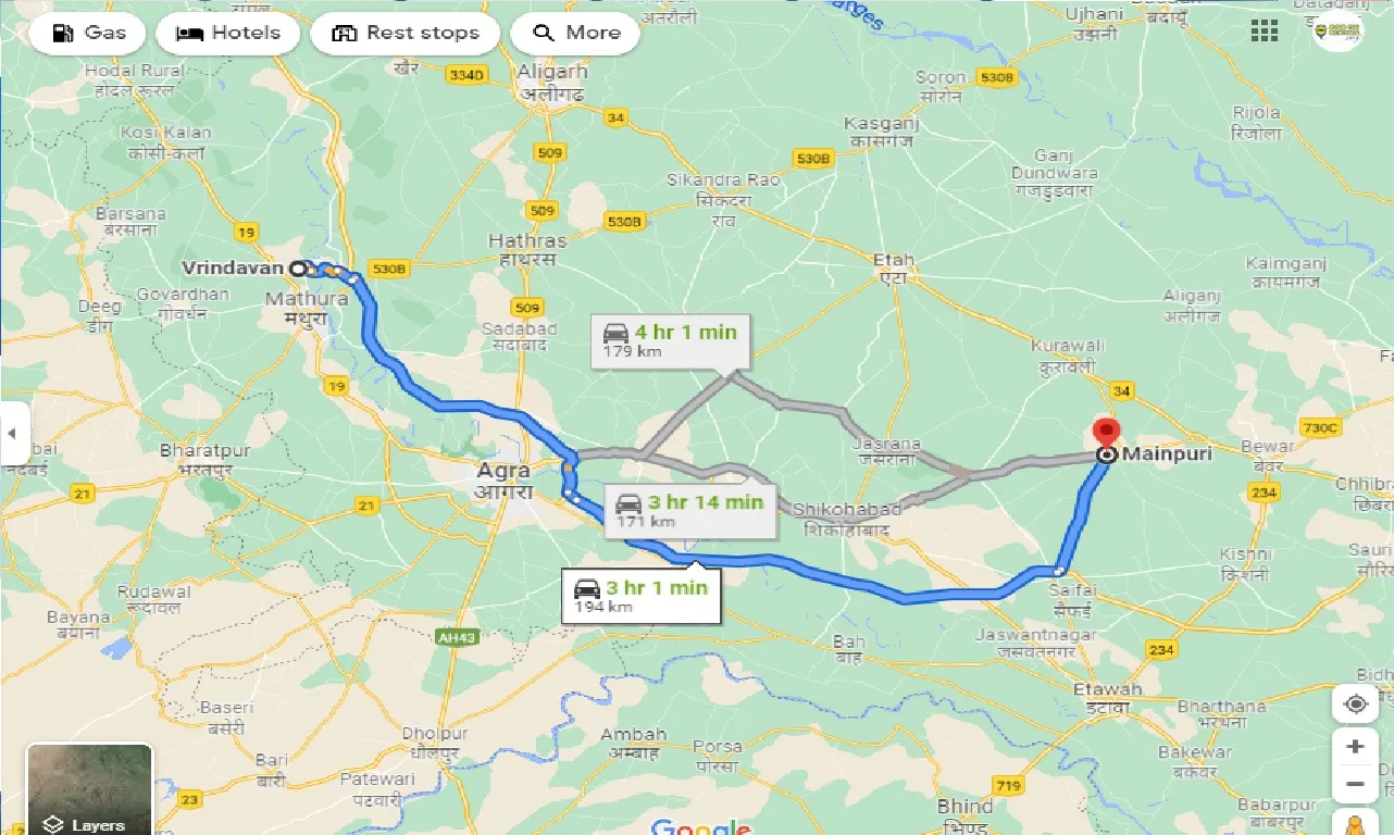 vrindavan-to-mainpuri-taxi