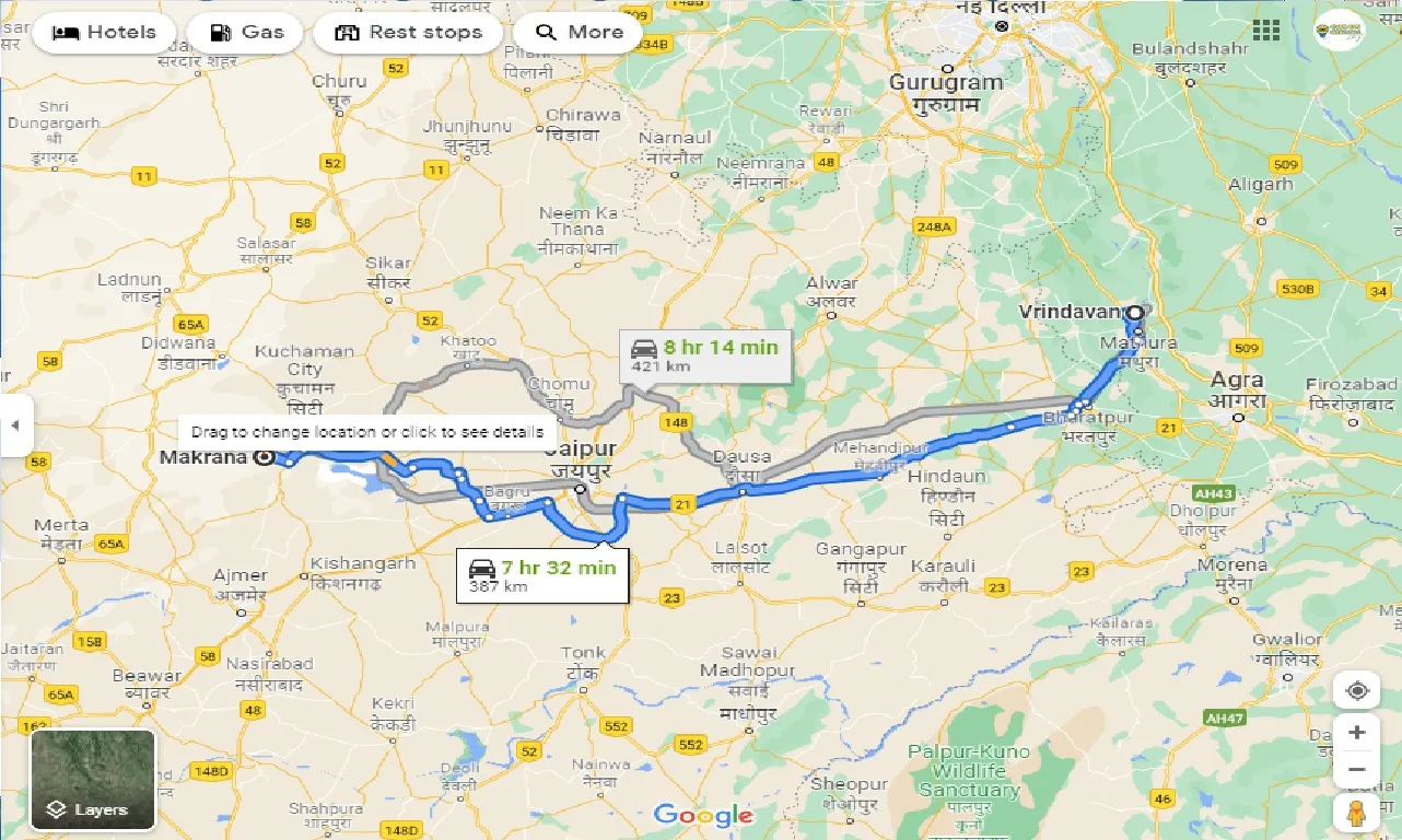 vrindavan-to-makrana-one-way