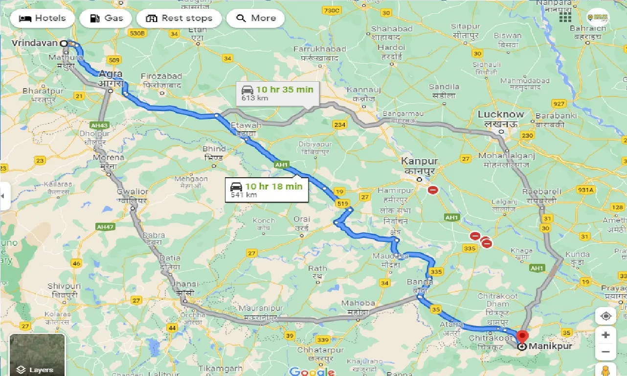 vrindavan-to-manikpur-one-way