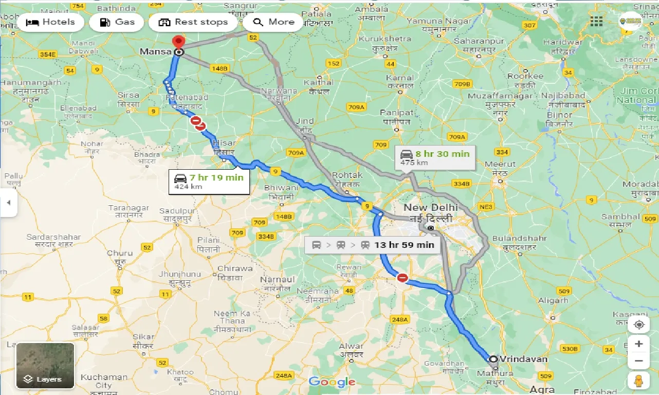 vrindavan-to-mansa-taxi