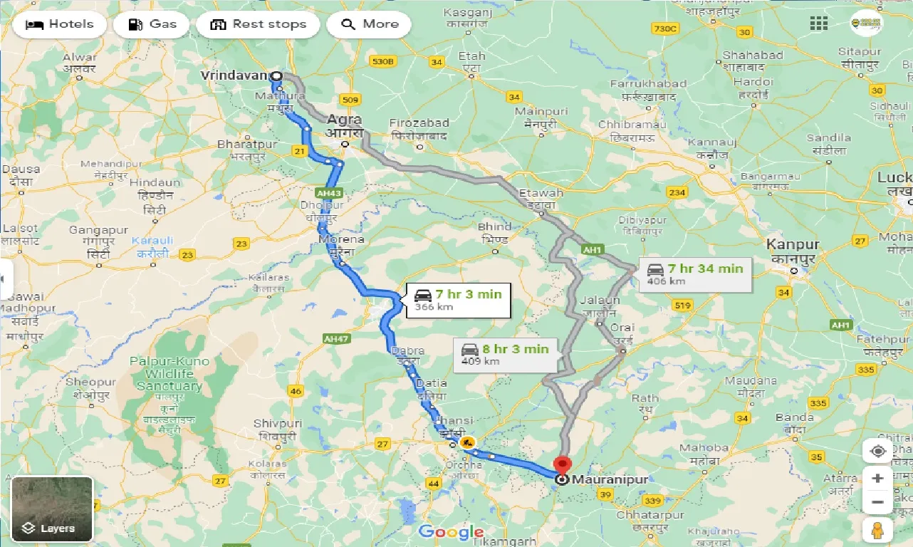 vrindavan-to-mauranipur-one-way